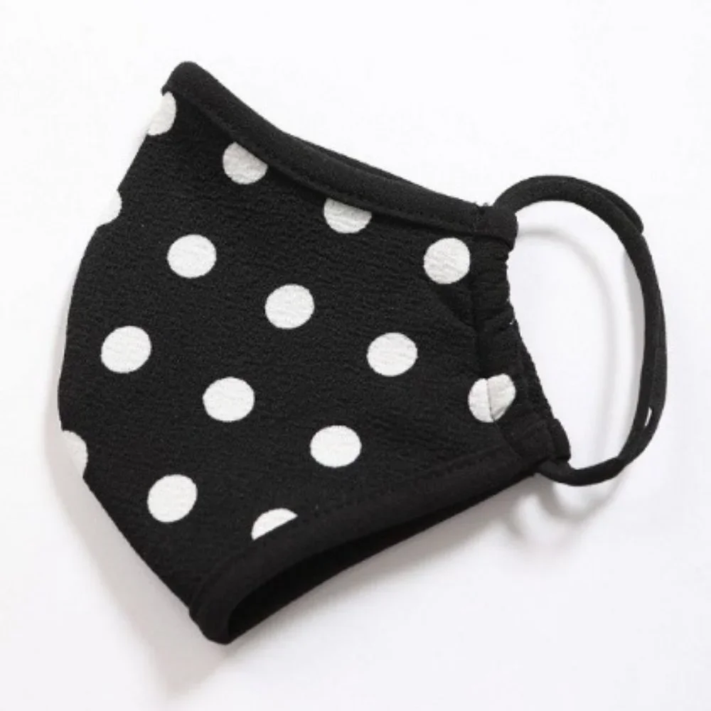 Black and White Polka Dots Face Mask